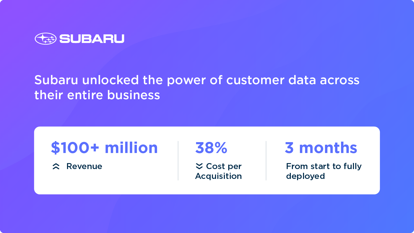 Subaru unlocked the power of customer data across their entire business.